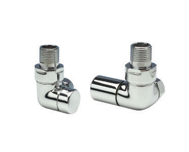 Corner Valve Set Angled/Side Entry Chrome